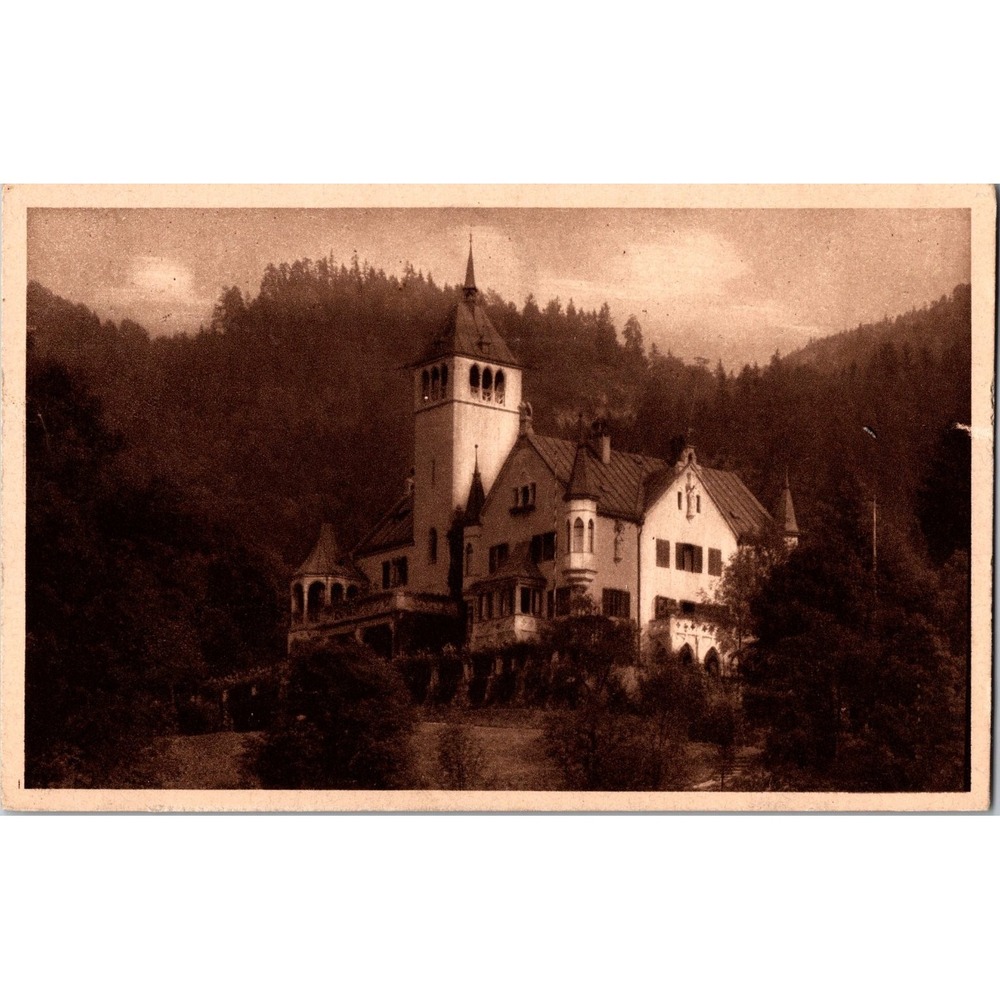 Vintage Berchtesgaden Villa Alpenruhe Sepia Postcard by‎ Eugen Richter